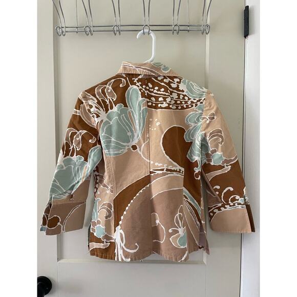 Linda Allard Ellen Tracy Button Down Long Sleeve Printed Top - Picture 5 of 5